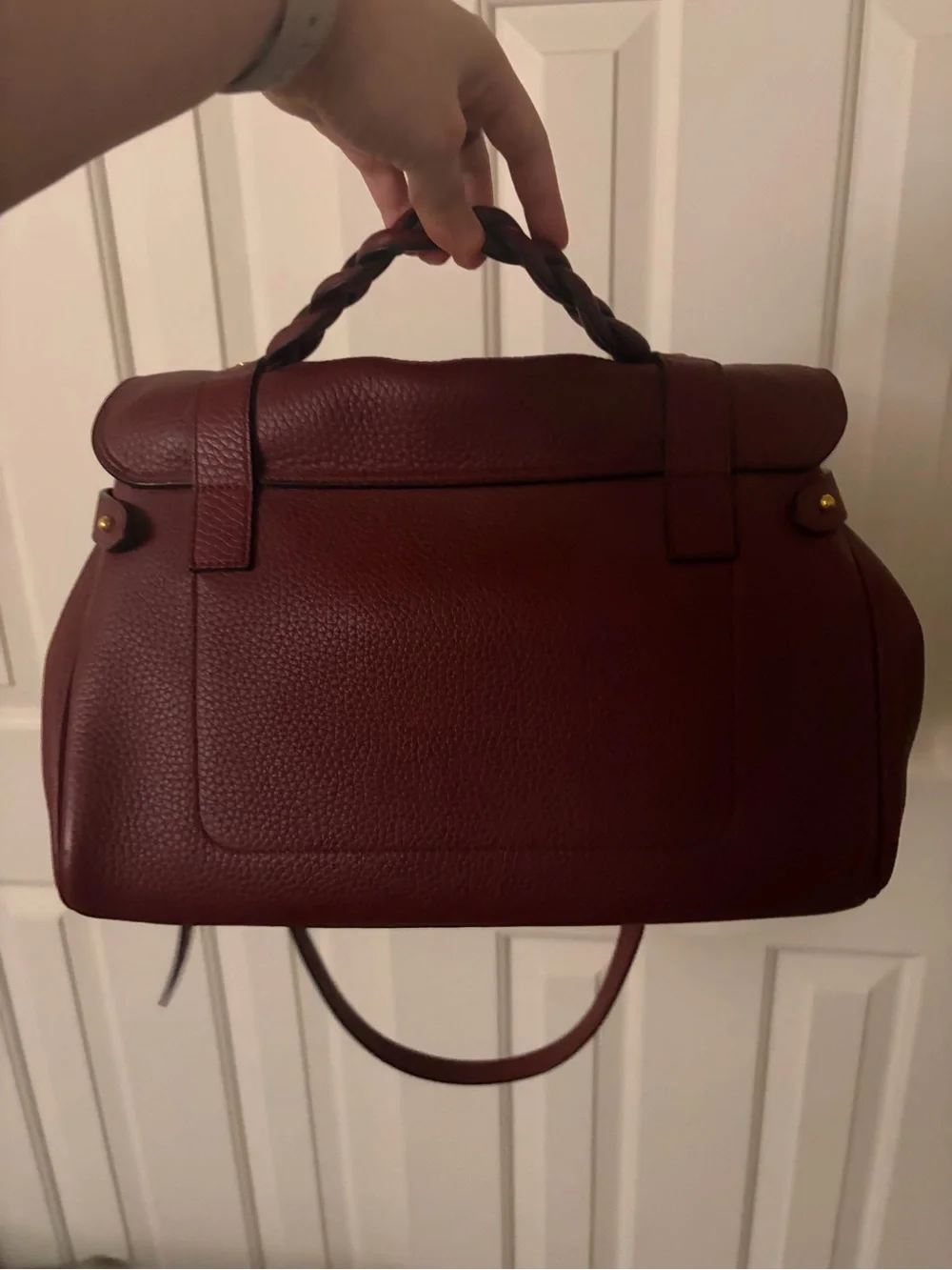 Mulberry Alexa Crimson Leather Satchel with Gold Hardware